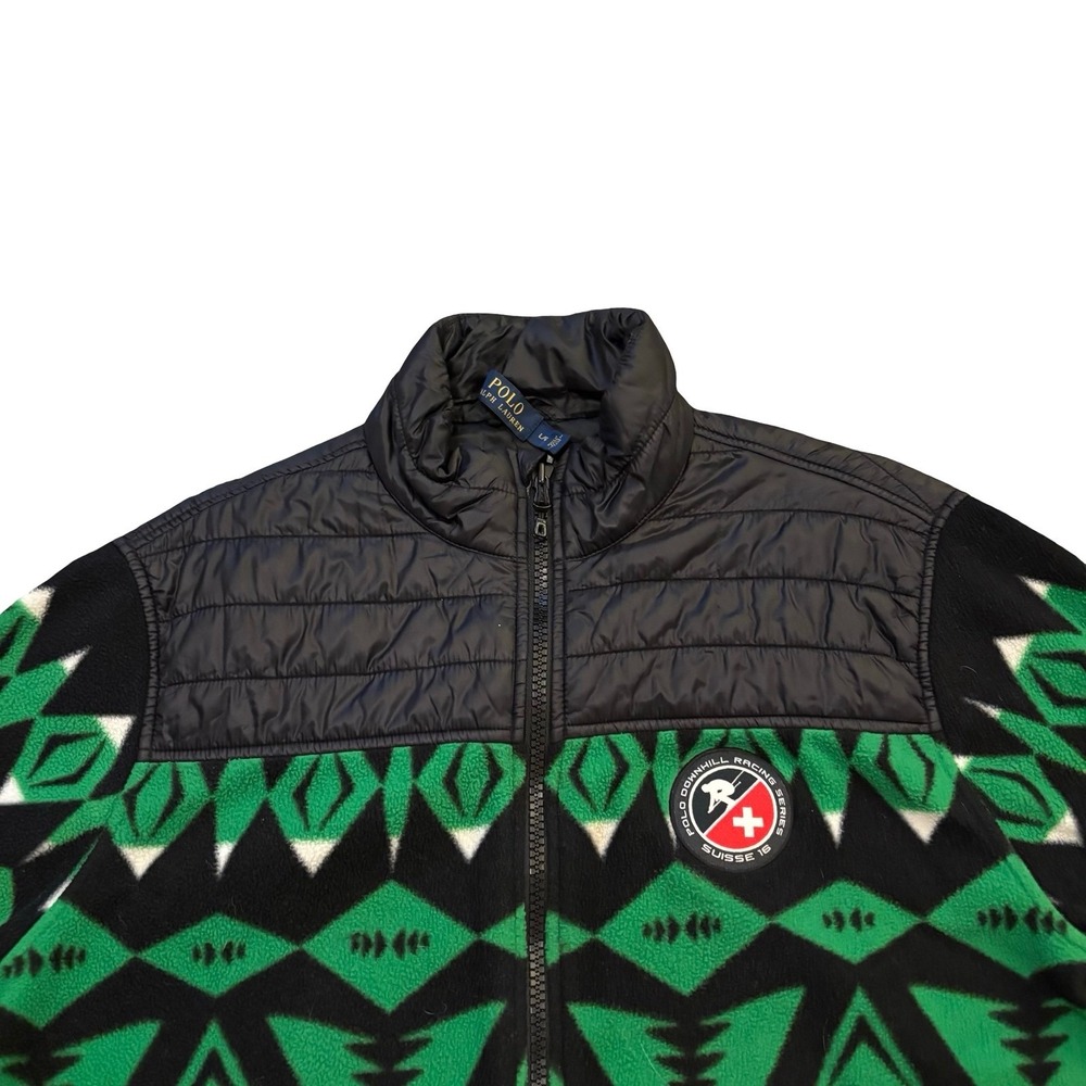 Polo Ralph Lauren Downhill Racing Series Suisse 16 Fleece Jacket Green Mens L